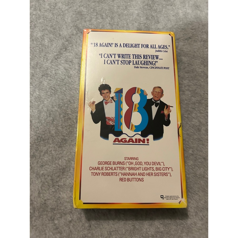 18 Again! VHS George Burns Charlie Schlatter 1988‎ Comedy Movie Starmaker 90002